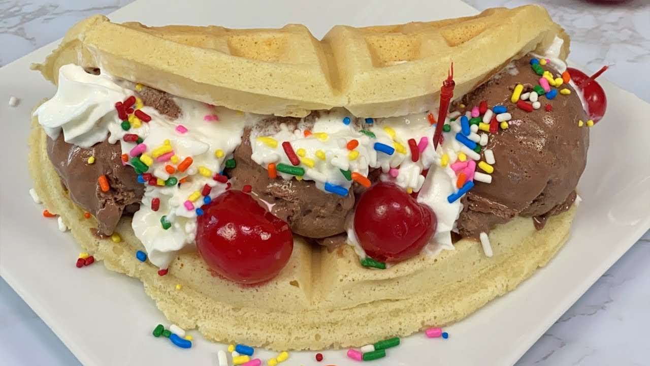 Ice Cream Dessert Waffle