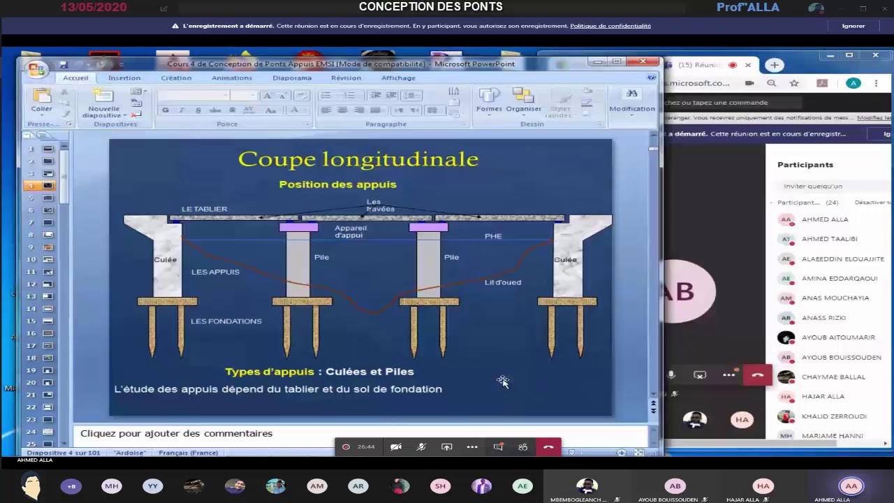 Conception des Ponts (4GC CENTRE) | Prof Alla (13-05-2020)