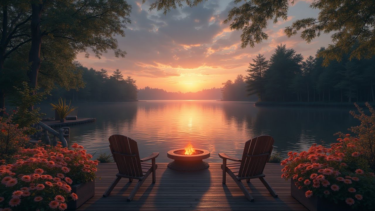 Lakeside Campfire & ASMR Nature Sounds для глубокого фокуса, медитации и учебы