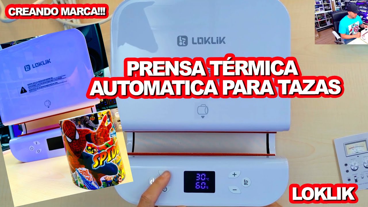 PRENSA TÉRMICA AUTOMÁTICA LOKLIK PARA SUBLIMACIÓN DE TAZAS  (PRUEBAS Y REVIEWS) EN ESPAÑOL