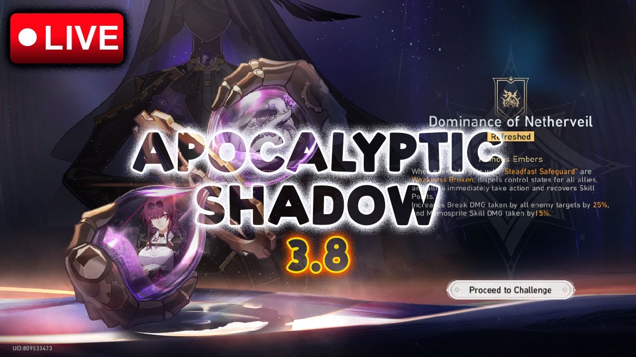 [🔴LIVE] HSR - GAS APOCALYPTIC SHADOW 3.8