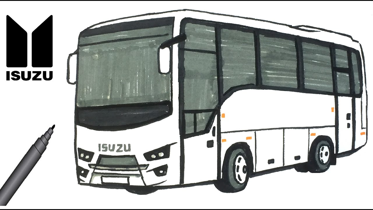 Easy Drawing Isuzu MiniBus I Kolay Isuzu Minibüs Çizimi I Midibüs Nasıl Çizilir?