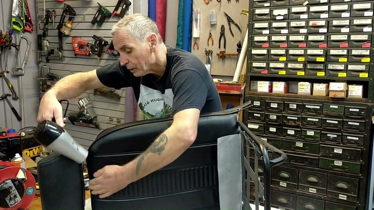 How To Upholster a Car Seat with pre-made covers (MG Midget) Pt 2 #car #upholstery