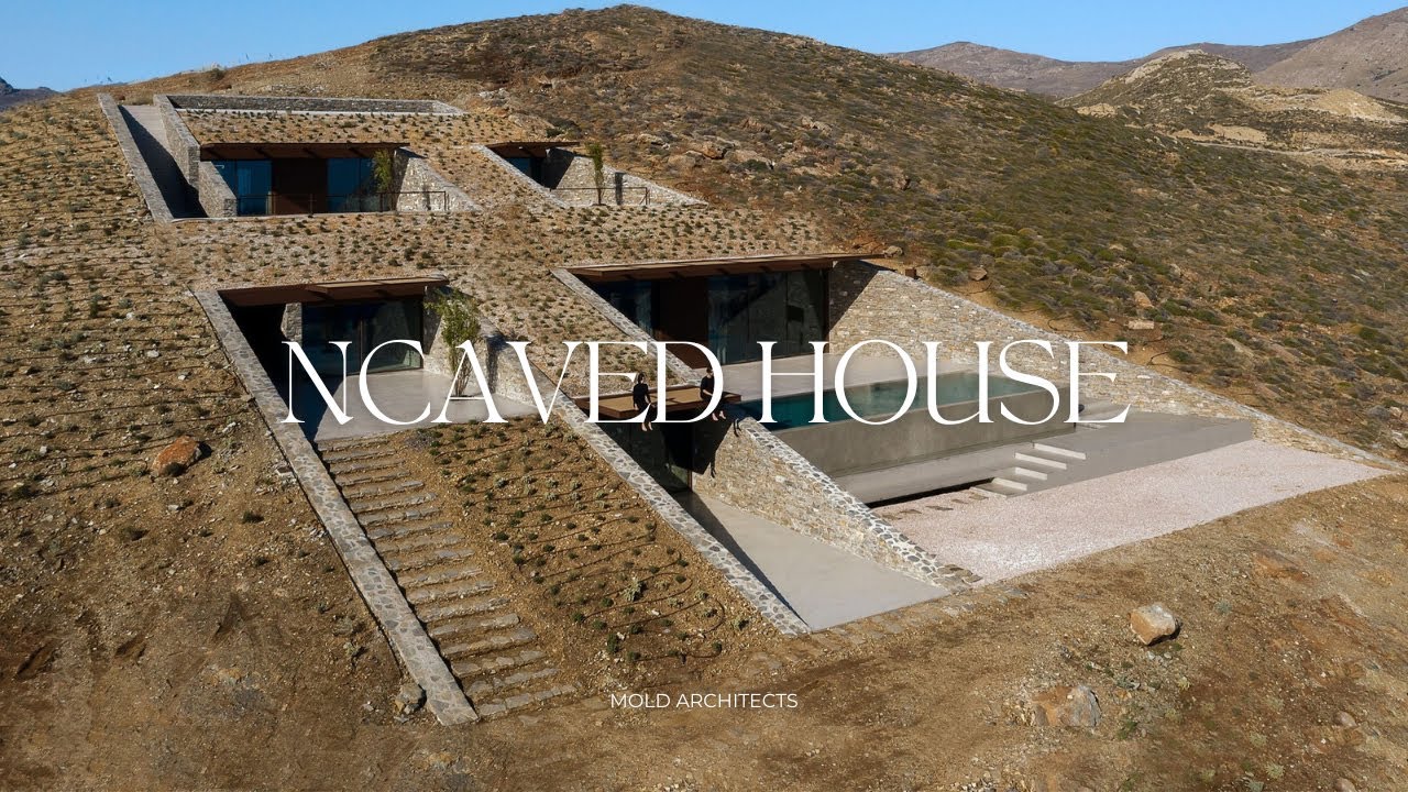 Ncaved House - Современный дизайн дома на скалистом склоне с видом на Средиземное море