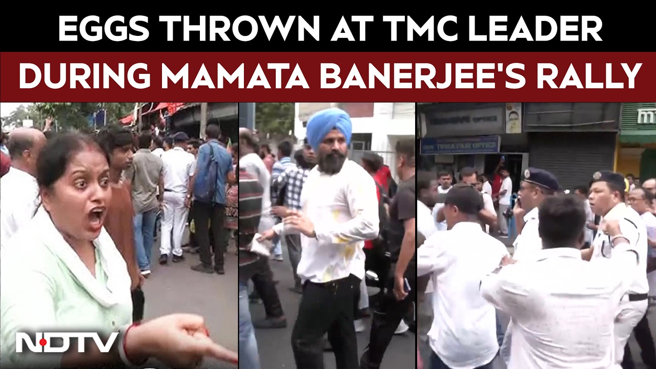 West Bengal | Eggs Thrown At TMC Leader During Mamata Banerjee's Rally In Kolkata