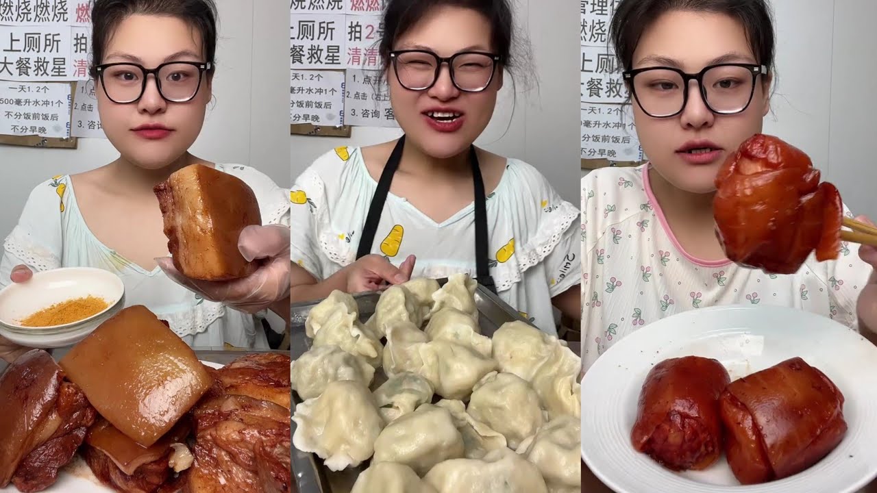 Yummy /Eating Challenges 🤤 Pork belly Spicy noodles 🍜😋 fired chicken 🍗#eatingshow #delicious #eat 