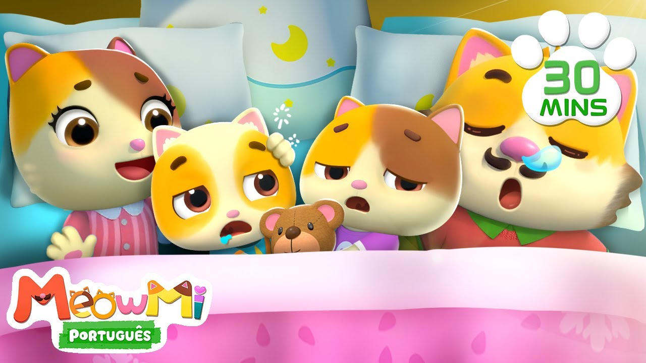 🐱 Show da Família Gato - Dez Bebezinhos na Cama 😴 | +Completo | Canções para Crianças