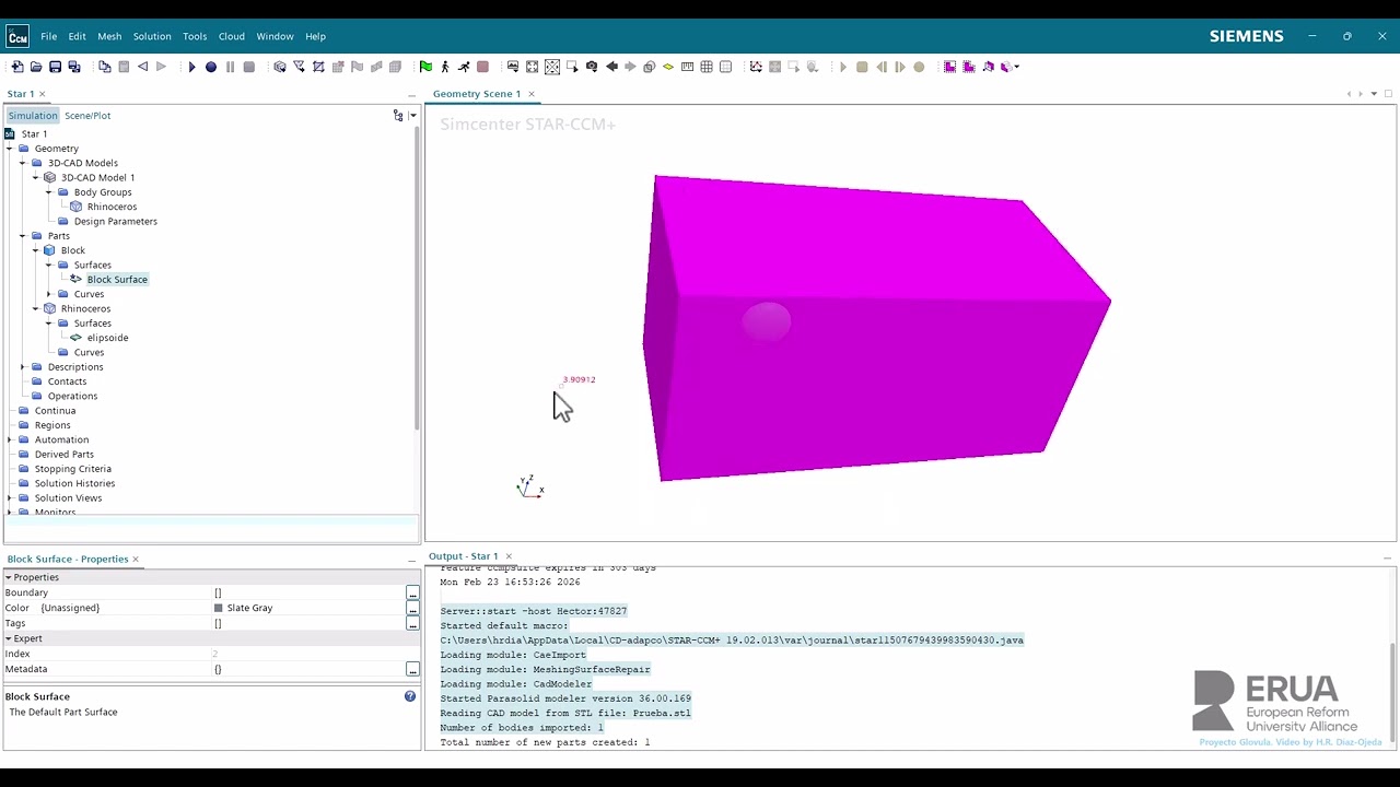 Cálculo de geometría externa (elipsoide) con starCCM+