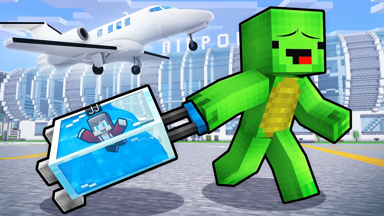 JJ Built a TINY POOL inside Mikey’s Suitcase in Minecraft (Maizen)