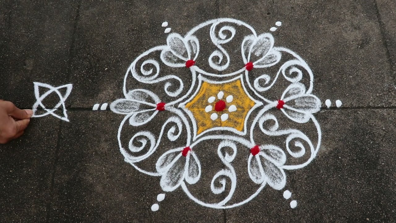2 min Rangoli Designs🌻 3x2 dots Easy & Small Muggulu🌻Traditional Kolam🌻Side Border Rangoli Designs
