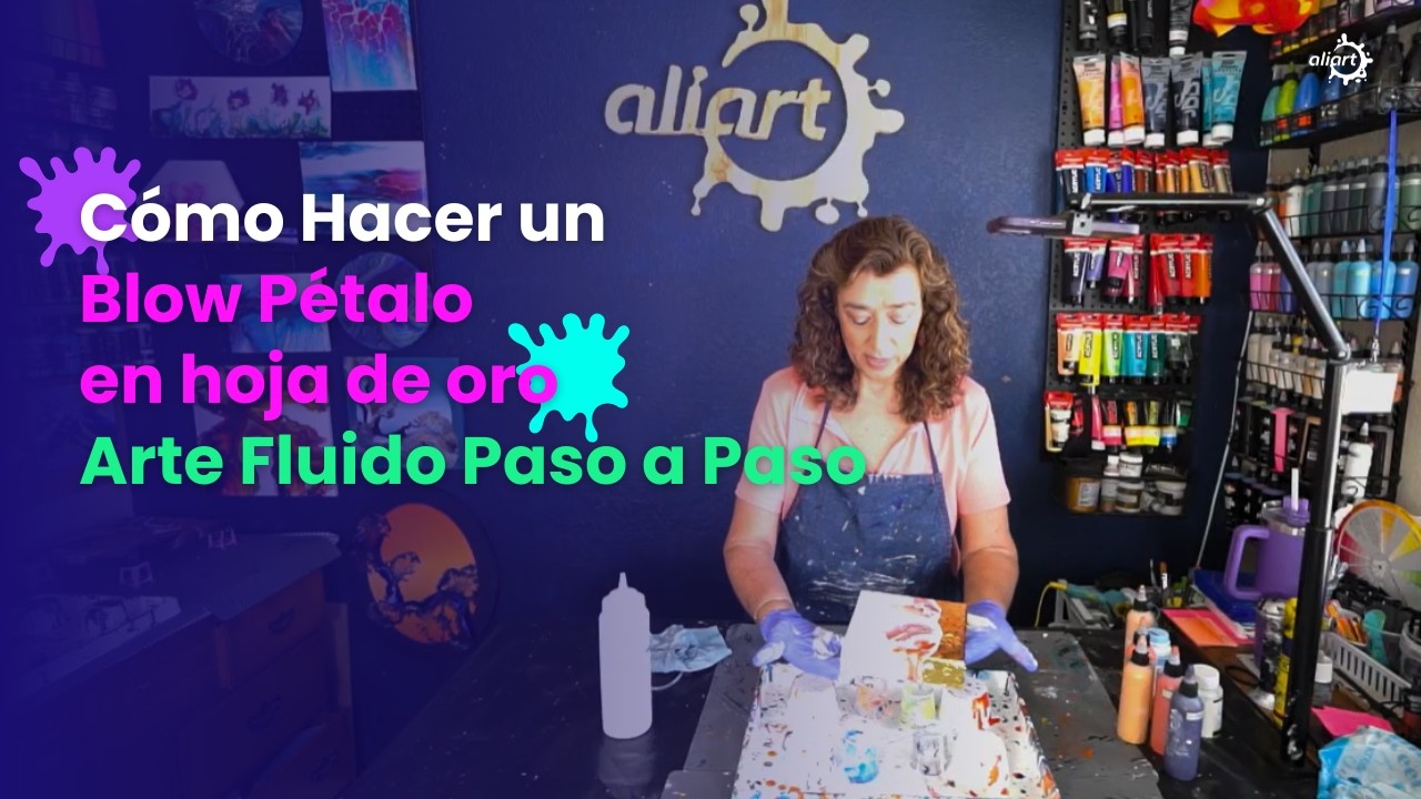 #009 👉 Cómo Hacer un Blow Pétalo en hoja de oro | Arte Fluido Paso a Paso