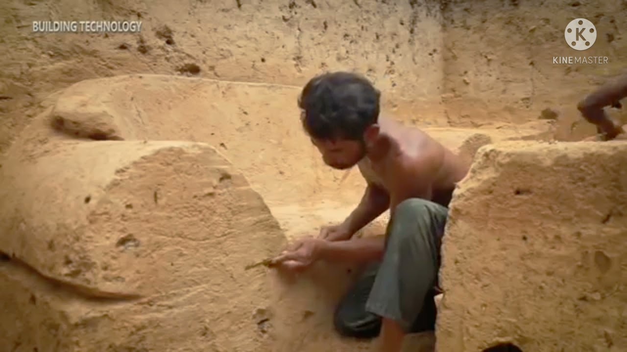 90 days buildibg the most amazing underground water slide temple house☺😚😚😚😚