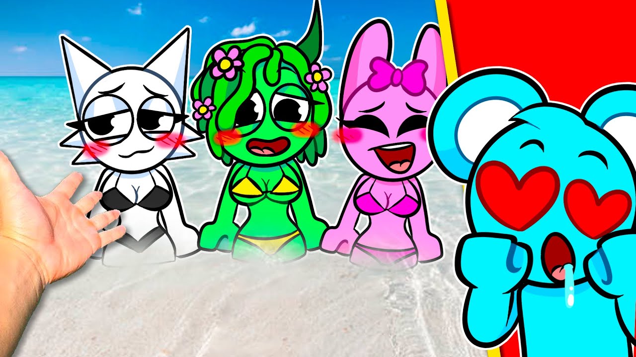 SPRUNKIS VAN A LA PLAYA EN BIKINI en la VIDA REAL! (sprunki)