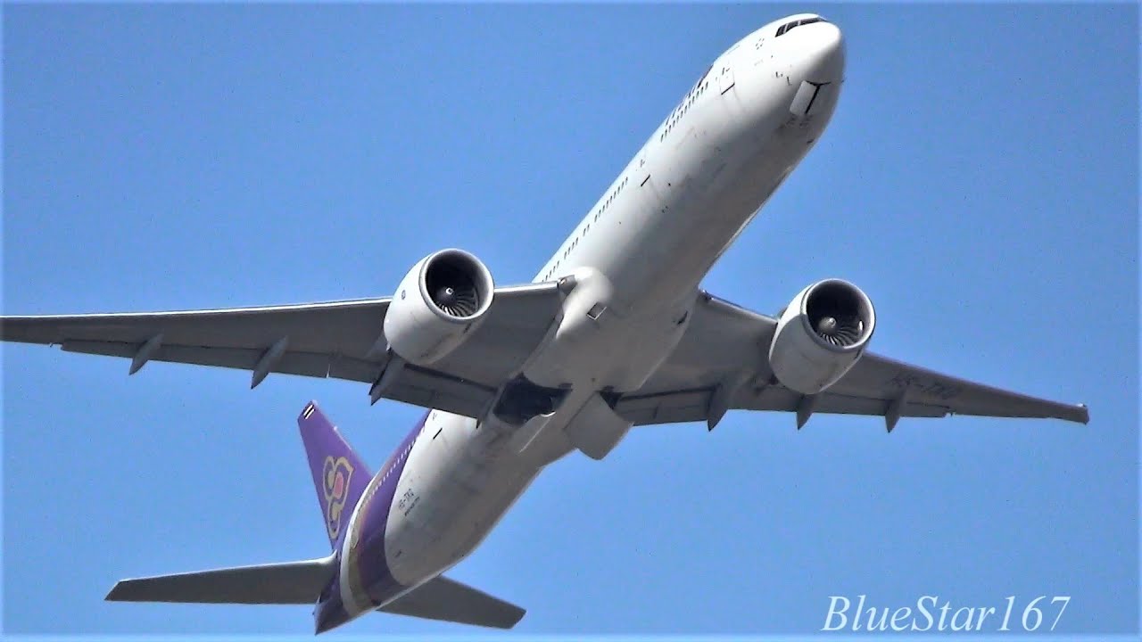 Thai Airways International Boeing 777-300ER (HS-TKQ) takeoff from NRT/RJAA (Tokyo - Narita) RWY 16R