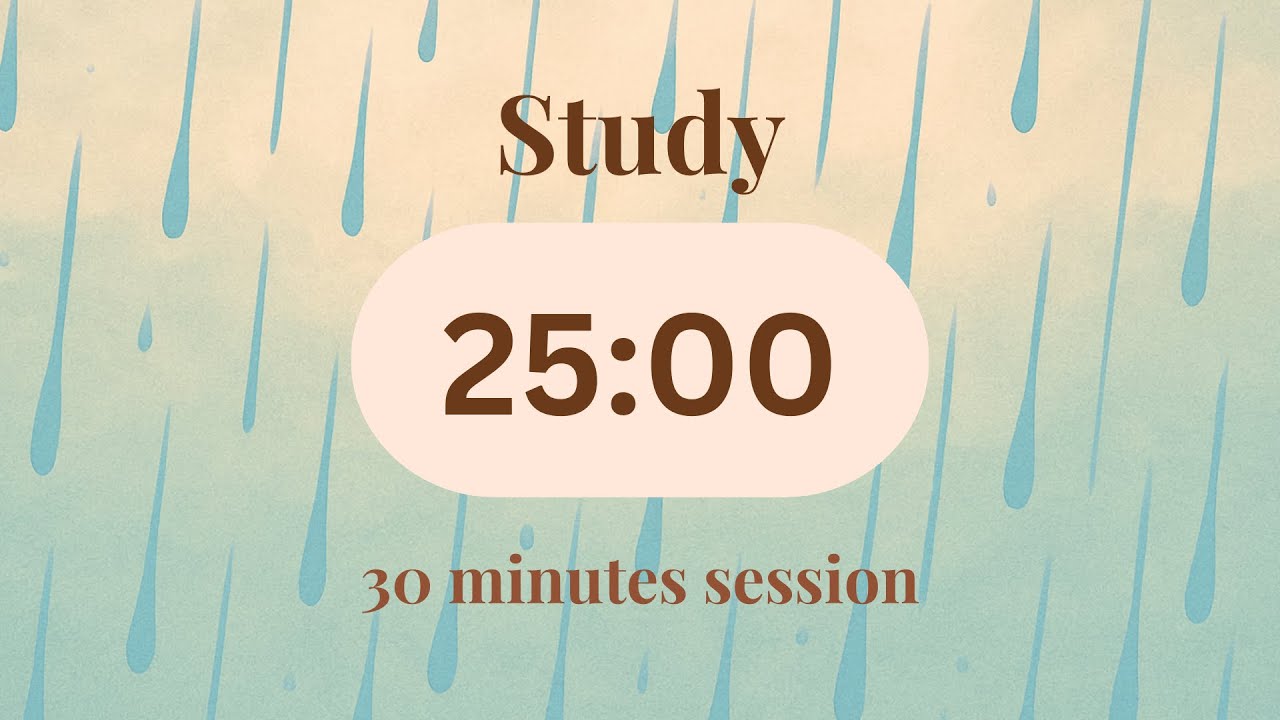 Pomodoro Timer 25/5 – Cozy Rain Ambience 🌧️ Aesthetic Study Session