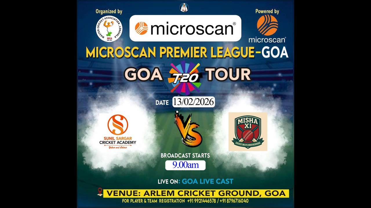 🔴Live | MISHA XI VS SUNIL SARGAR CA | MICROSCAN PREMIER LEAGUE GOA 2026