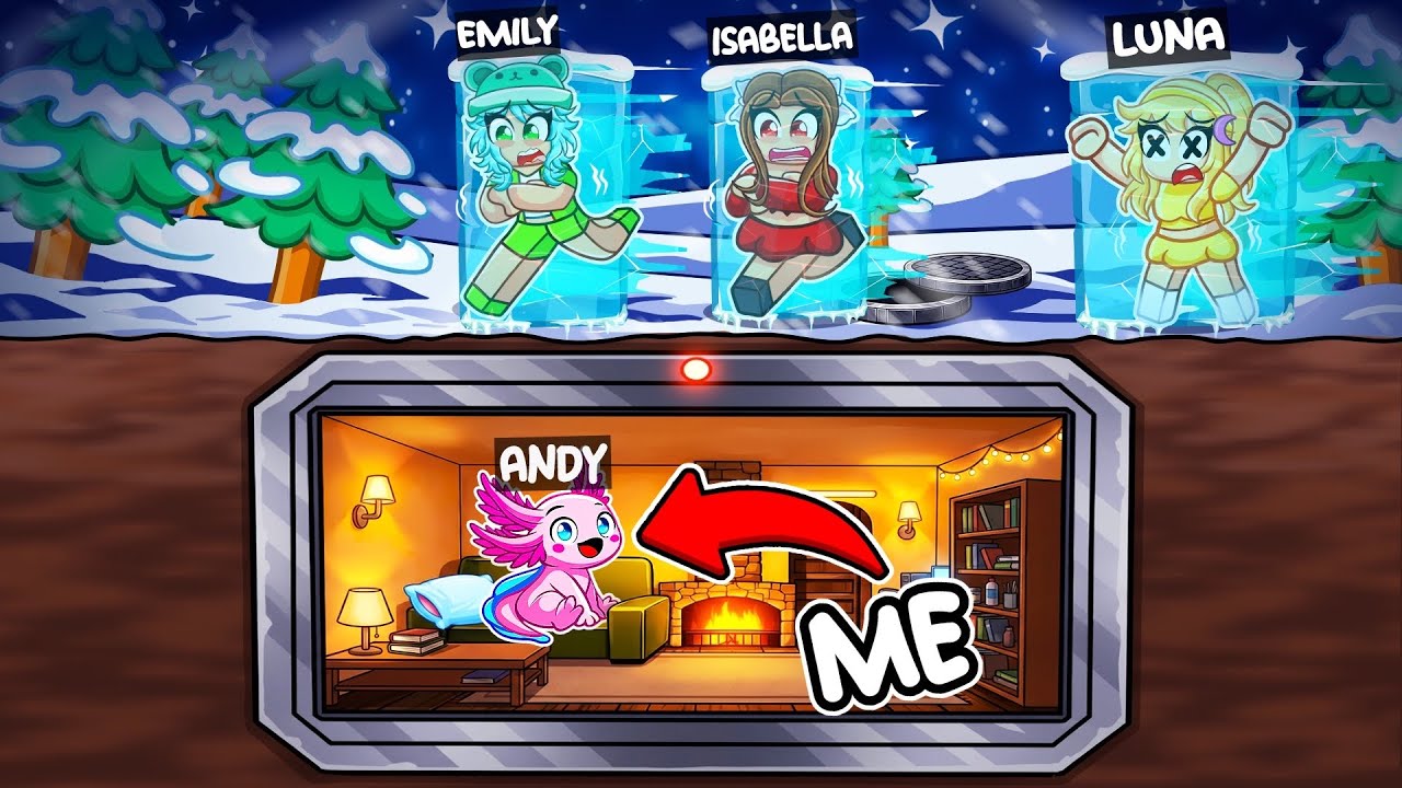 I Became A AXOLOTL In Roblox SURVIVE THE COLD… 🥶