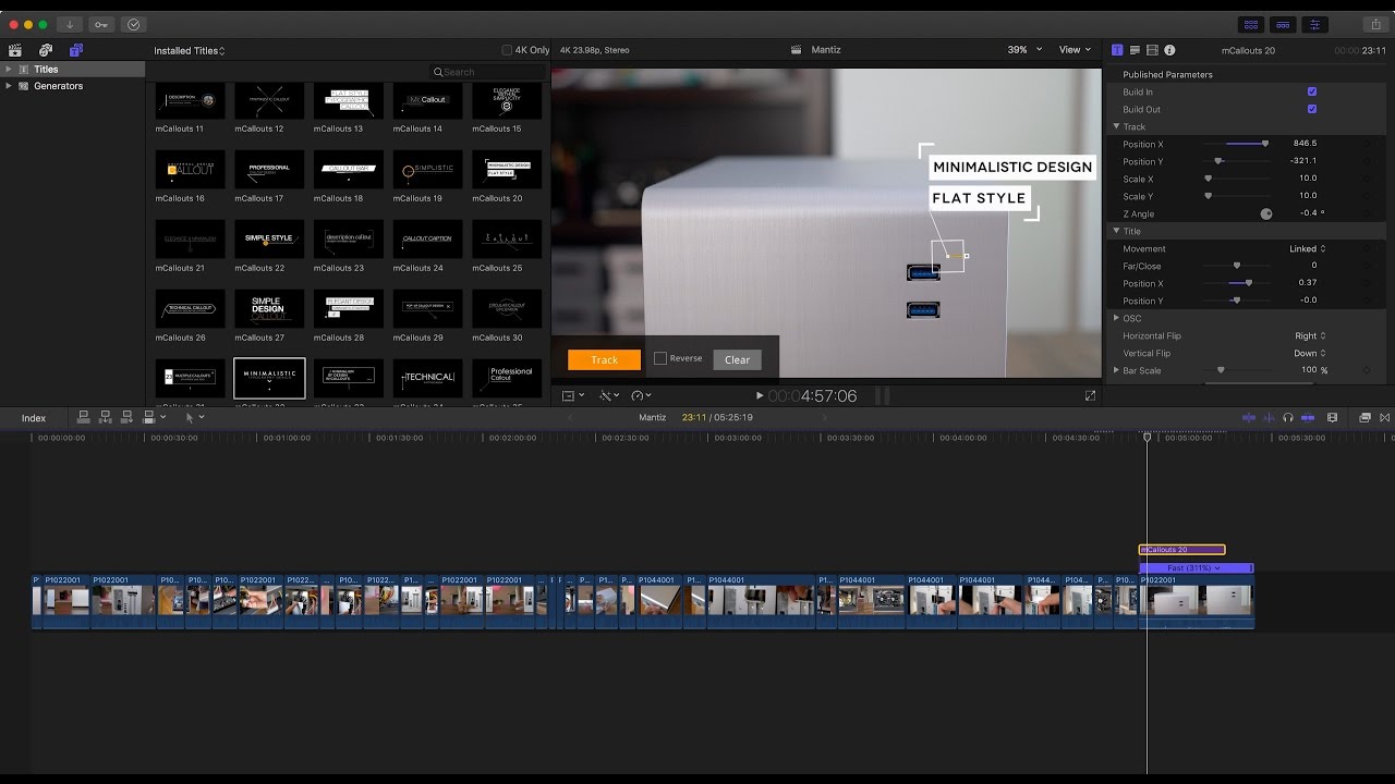 How to add tracked callouts to Final Cut Pro X with mCallouts