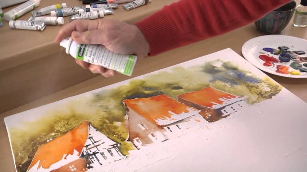 Schmincke Aquarellmalerei auf Leinwand: Landschaft