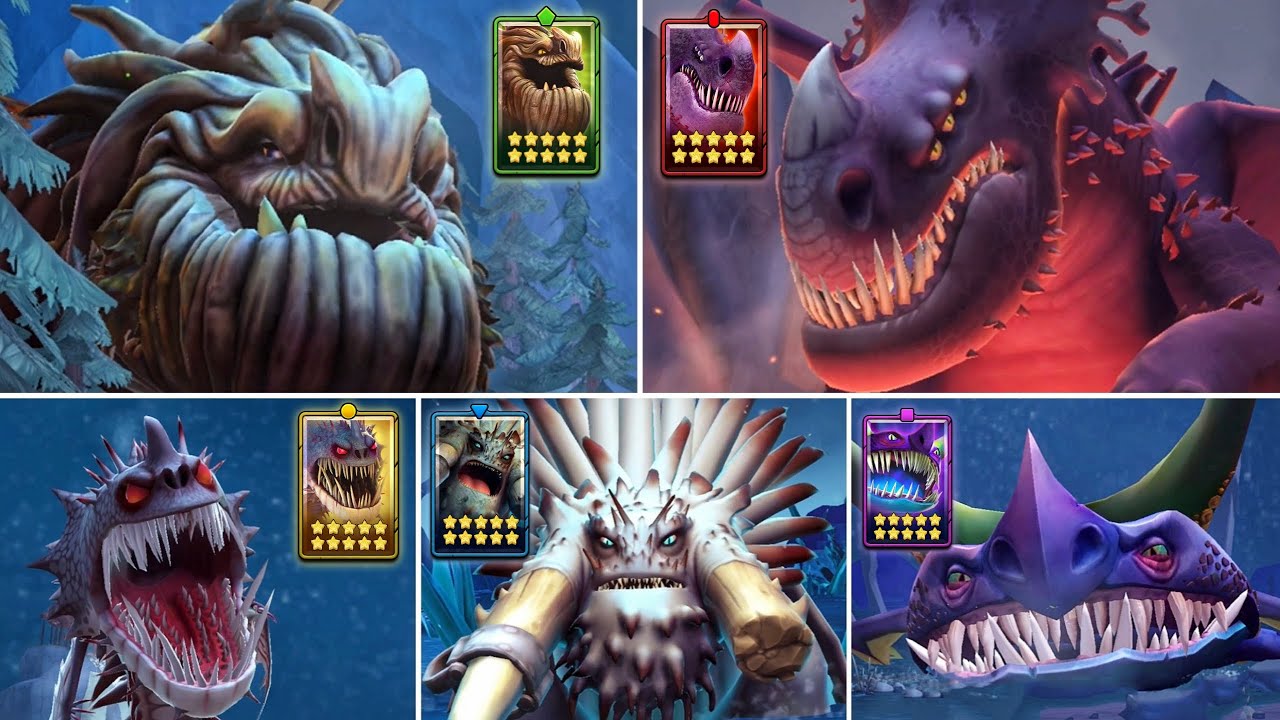 All 5, 10 ⭐ Alpha Legendary Dragon Bosses (World Clan Alpha Battles) | Dragons: Titan Uprising