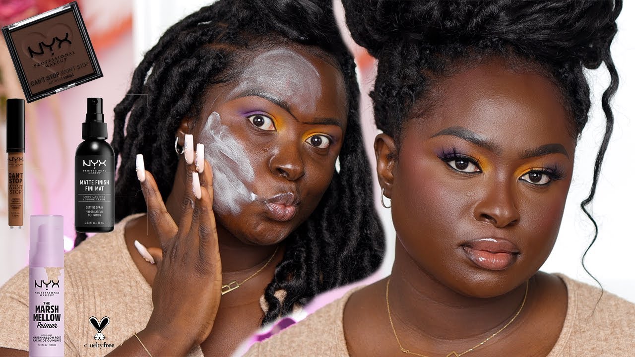 Full Face Of Mostly NYX Products Ft. NYX Cosmetics Can't Stop Won't Stop Mattifying Powder | Ohemaa