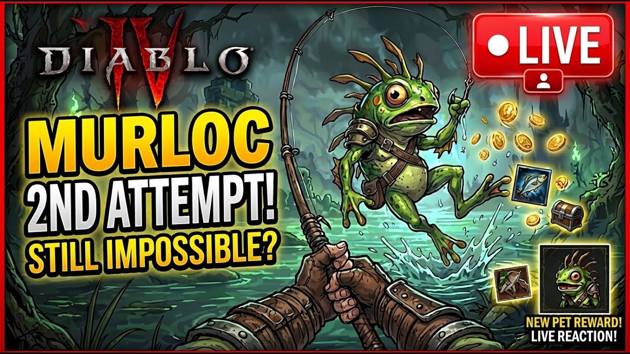 Diablo 4 &mdash; Trawghll Murloc Pet Fishing LIVE Second Try