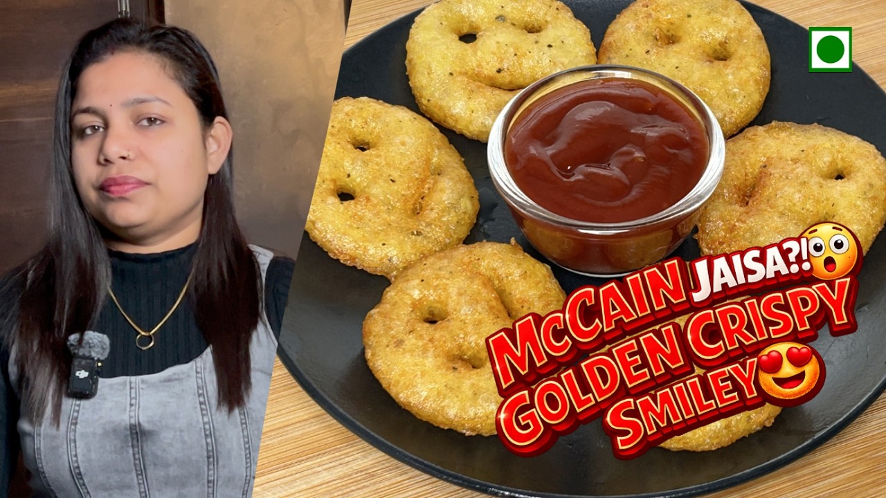 Crispy Frozen Aloo Smiley Recipe | Market Style Potato Smiles at Home | Easy Kids Snack Recipe