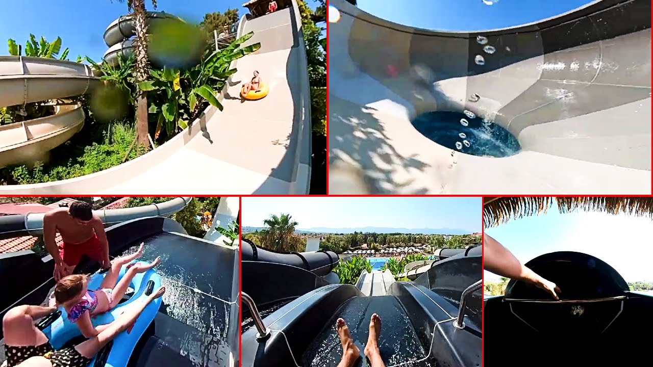 All Water Slides at Tortuga Theme & Water Park in Kusadasi Turkiye 🇹🇷