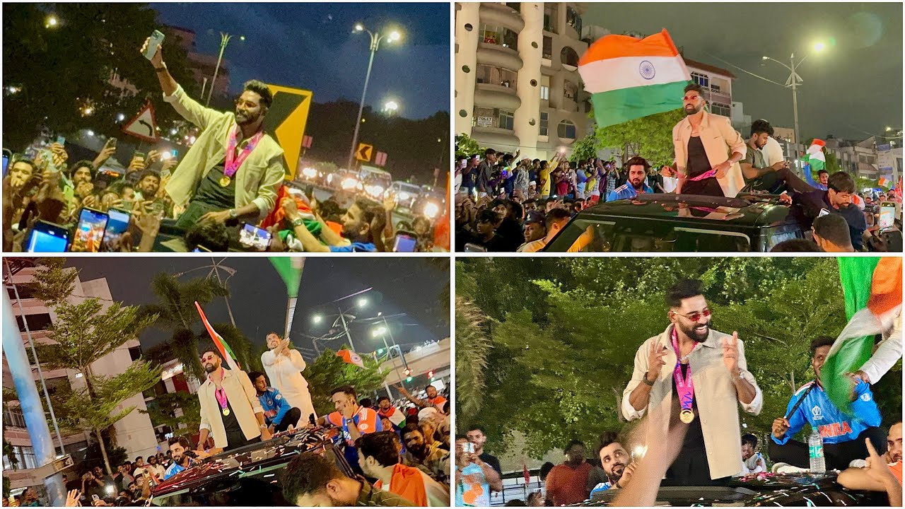 Cricketer Mohammed Siraj Grand Welcome In Hyderabad | Mohammed Siraj Rally in Hyderabad