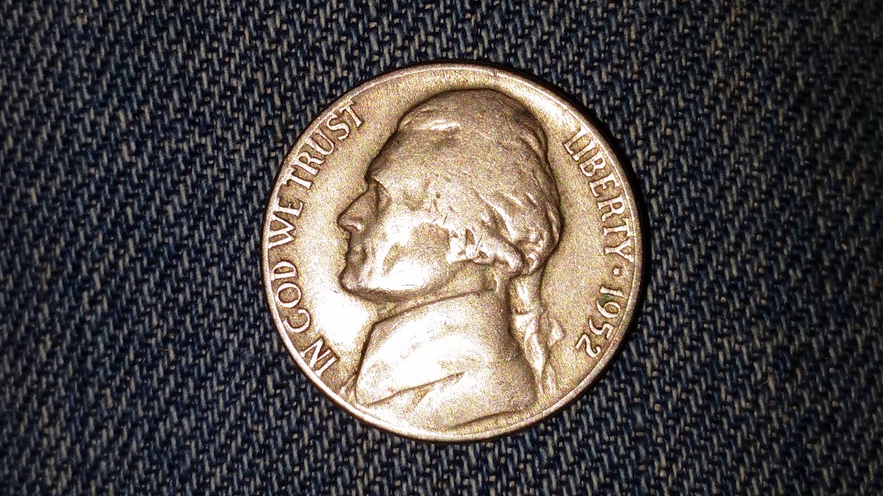 1952 JEFFERSON NICKEL: 63,988,000 MINTED