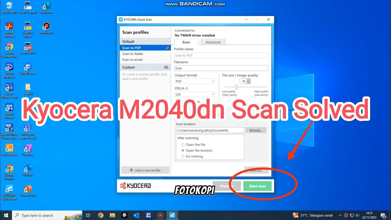MENGATASI KYOCERA M2040dn can't scan/ Scan tidak muncul SOLVED!!!