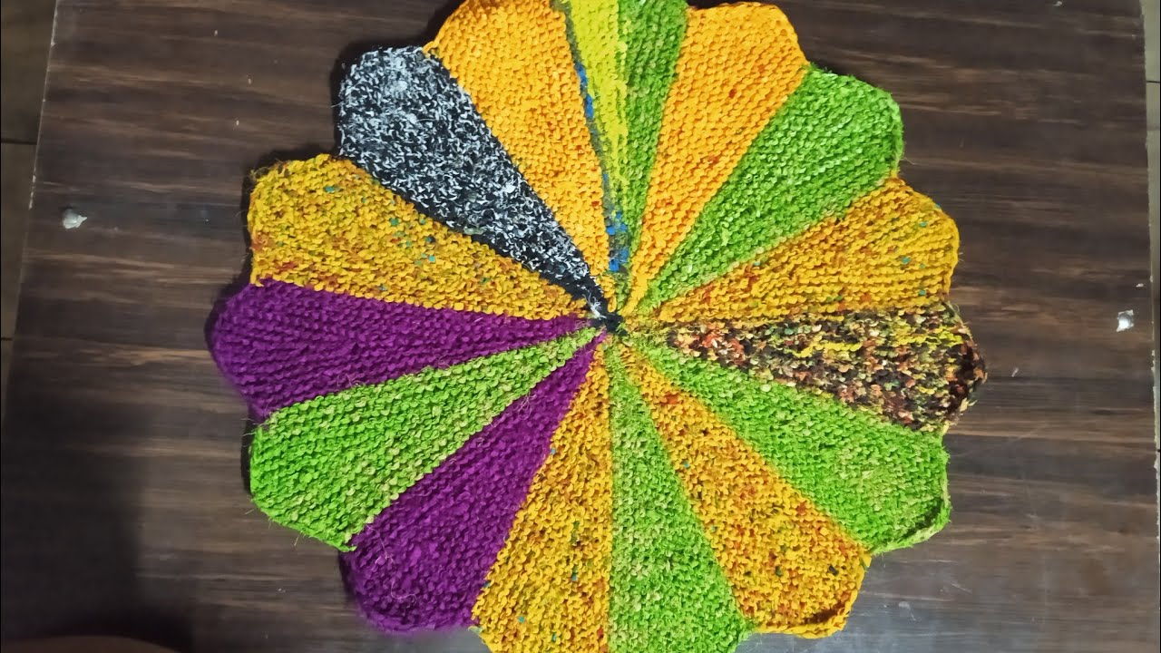 Flower shape ka big doormat || सुंदर पायदान बनाने का  easy trick