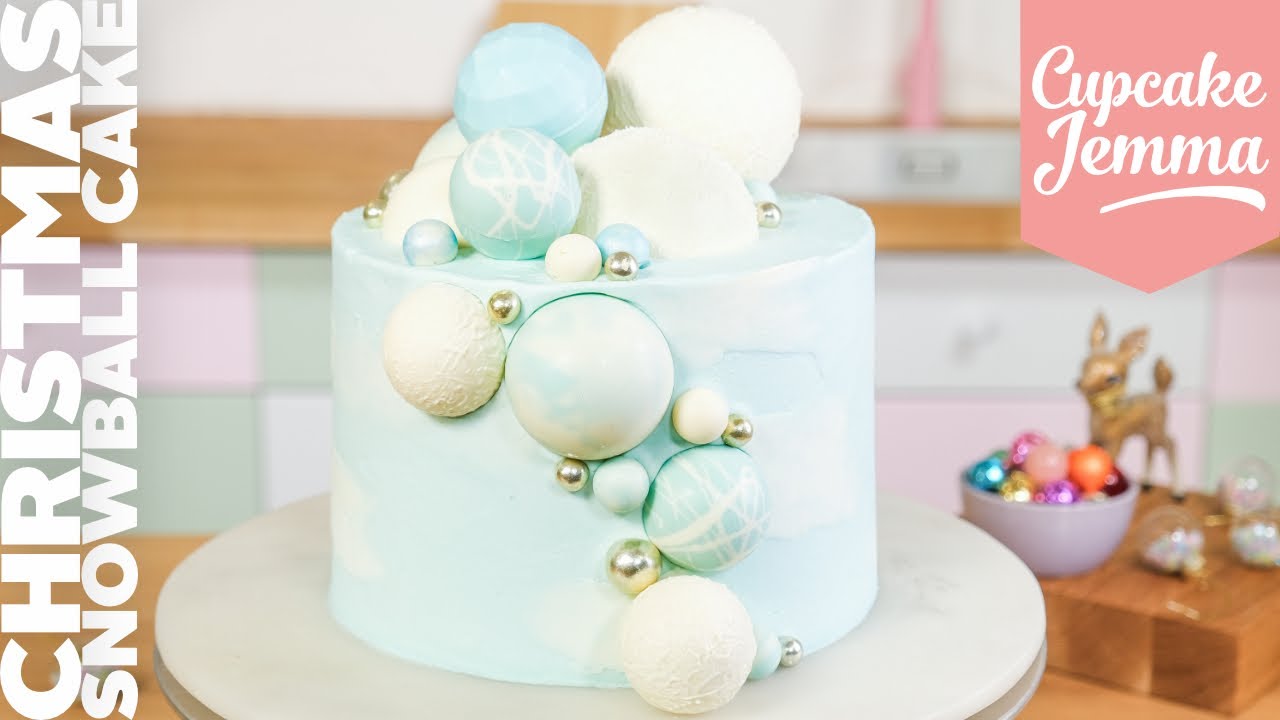 Snow Ball Cake recipe & full cake decorating technique tutorial