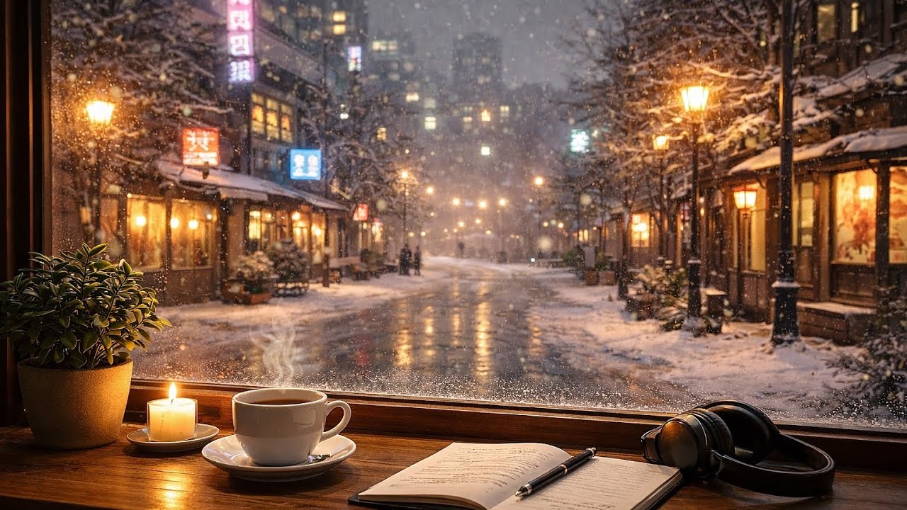 Seoul Winter Night Walk | 1 Hour Lofi for Quiet Minds