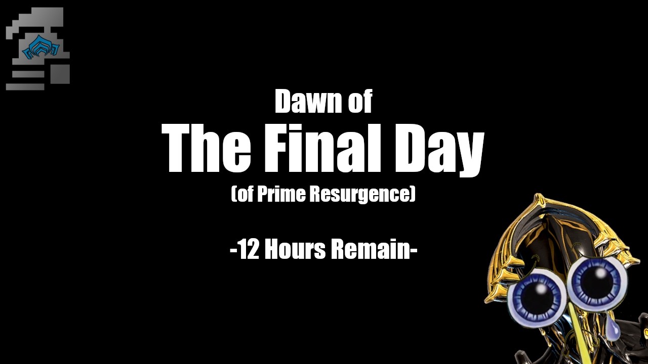 WARFRAME IRON MAN STREAM - prime resurgence... part 5... one last day... hooray!!!