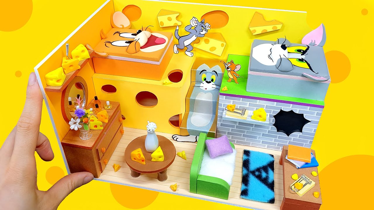 DIY Miniature Tom and Jerry CardBoard House # -Build Amazing House for Tom and Jerry｜Cheese｜톰과제리 만들기