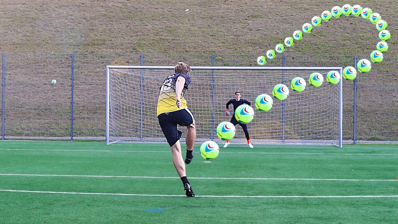 Unglaubliche Freist&ouml;&szlig;e mit einem Helium Fu&szlig;ball