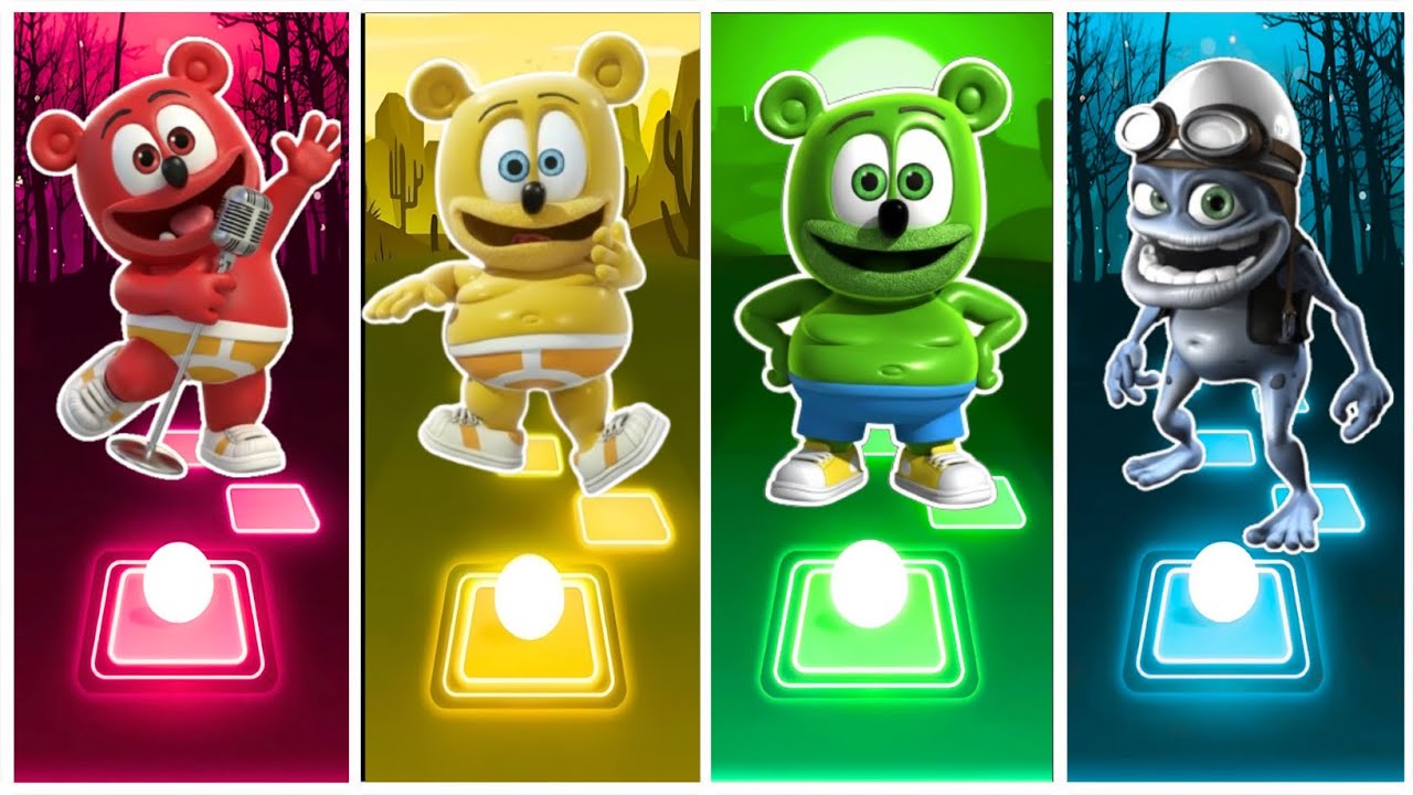 Кавер на песню Colorful Gummy Bears 🆚 Crazy Frog 🎶 Tiles Hop EDM Rush