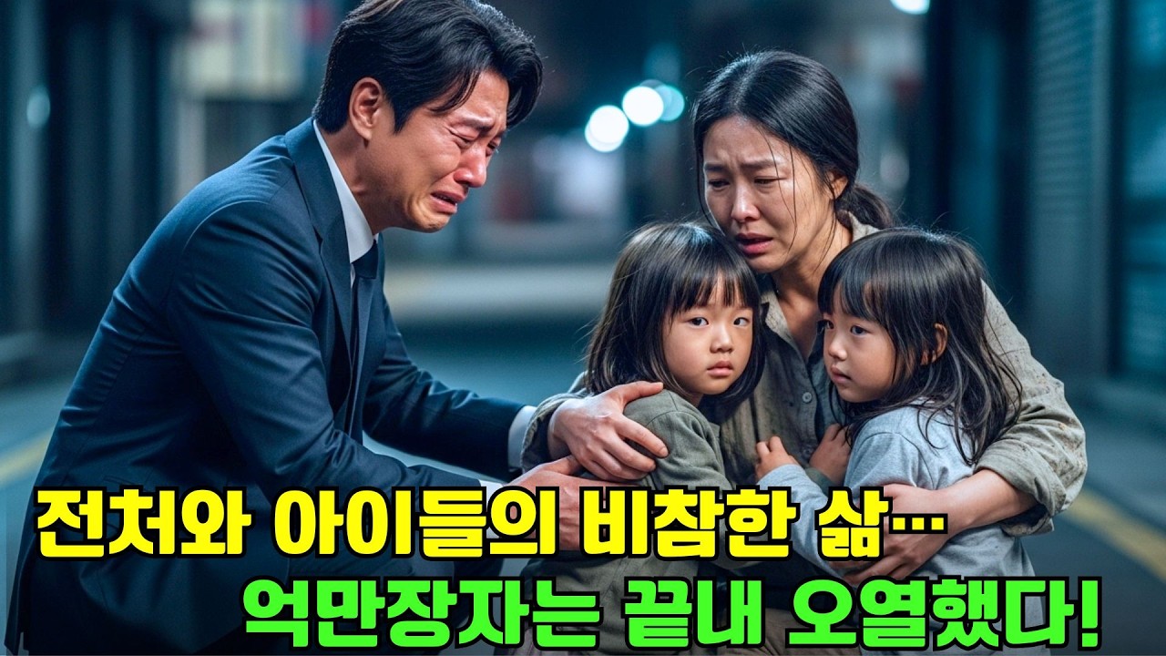 억만장자, 두 아이와 함께 힘겹게 사는 전처를 보고… 끝내 오열하며 후회했다!