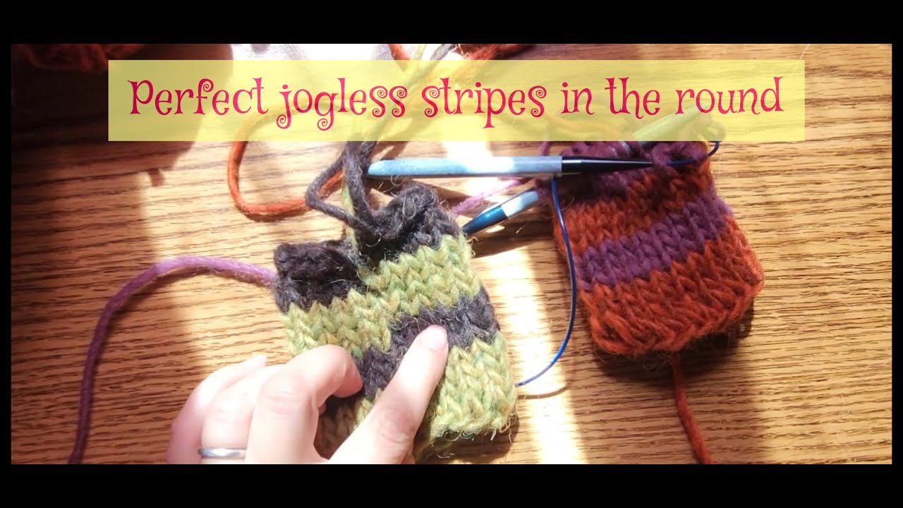 Perfect jogless stripes in the round||Кольорові смуги без сходинок||UKR and ENG subtitles