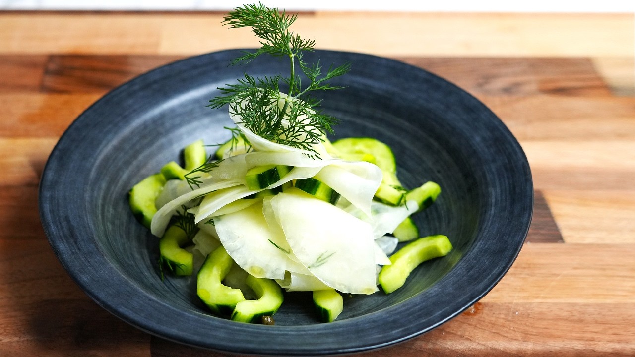Kohlrabi Salad with Cucumber and Dill