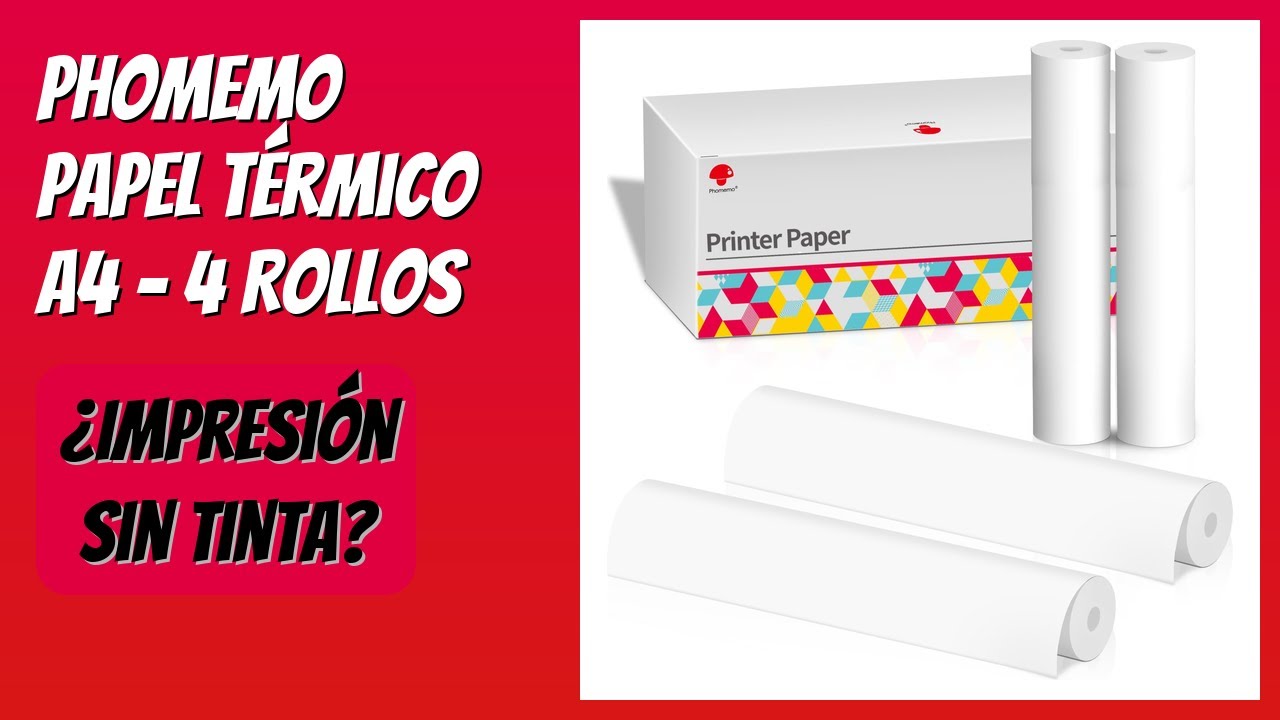 RESEÑA (2026) : Phomemo Papel Térmico A4 - 4 Rollos. DETALLES