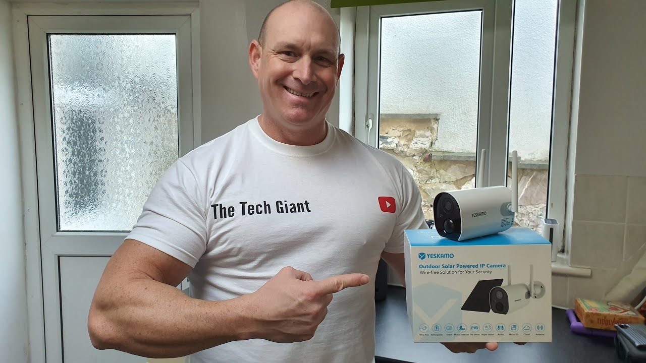 Yeskamo wire free outdoor security camera with solar panel charging,unboxing,setup&demo
