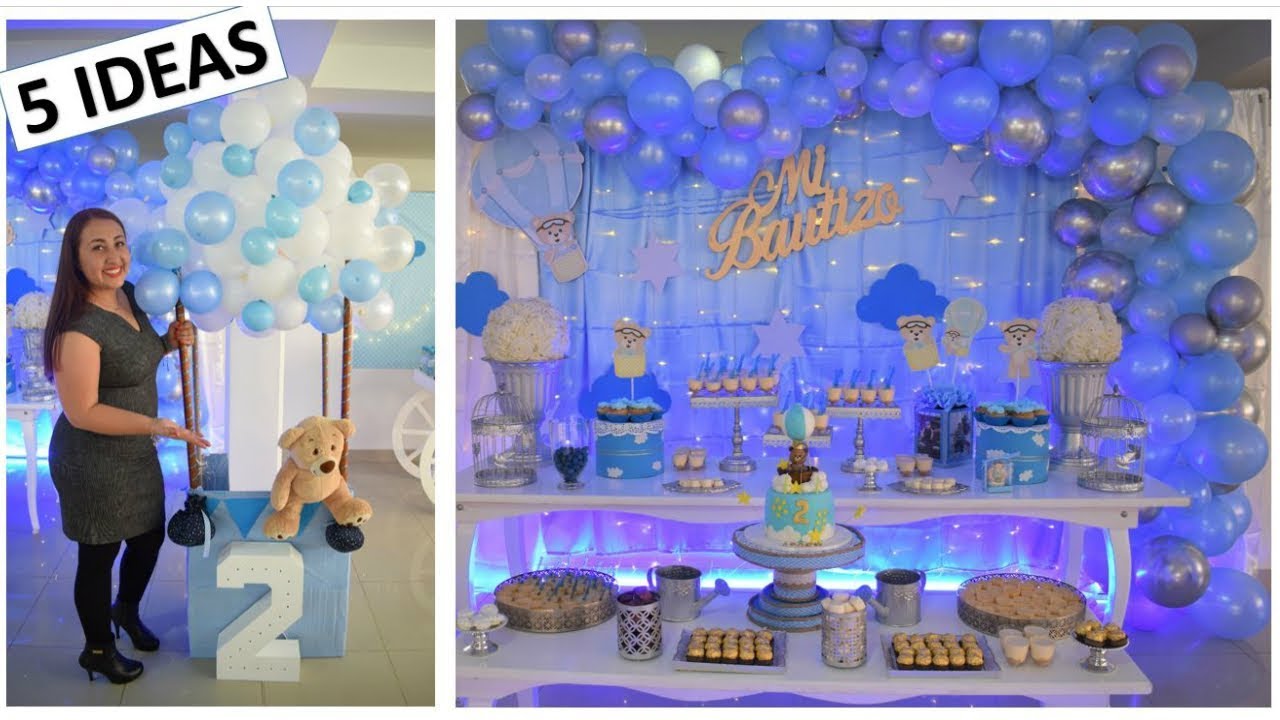 5 IDEAS BAUTIZO O BABY SHOWER NIÑO (OSO Y GLOBO AEROSTATICO MANUALIDADES)