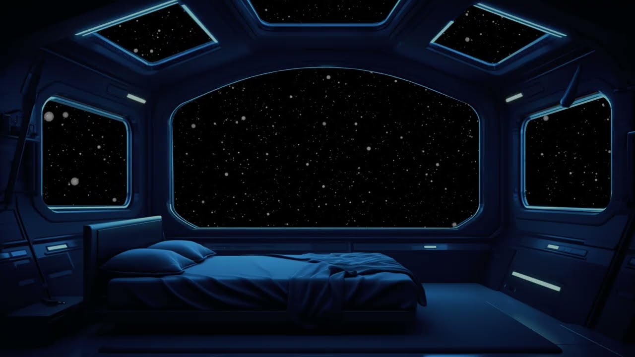 Futuristic Bridge Ambience: Spaceship Control Panel Beeps and Continuous Engine Hum