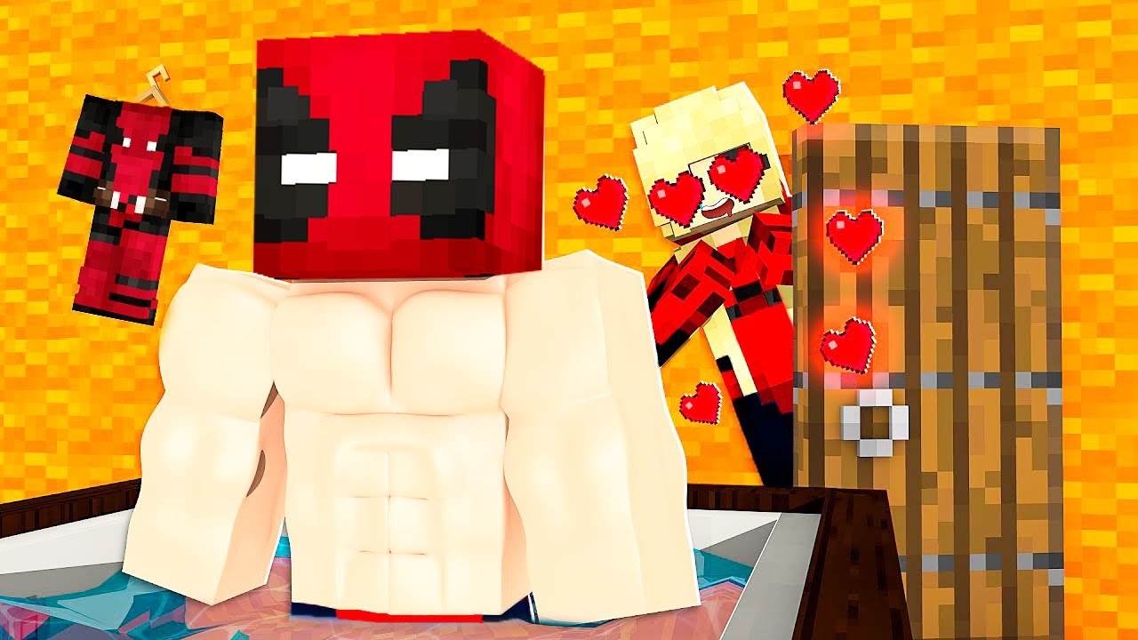 MENINA DEADPOOL ESPIOU O DEADPOOL NA BANHEIRA DO MINECRAFT!