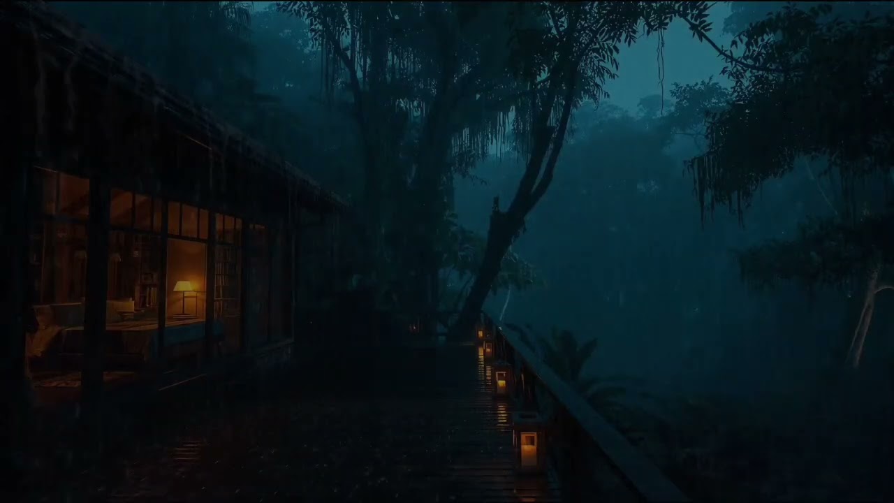Cozy Cabin in the Rain 🌧️ Powerful Thunder & Rain for Relaxation