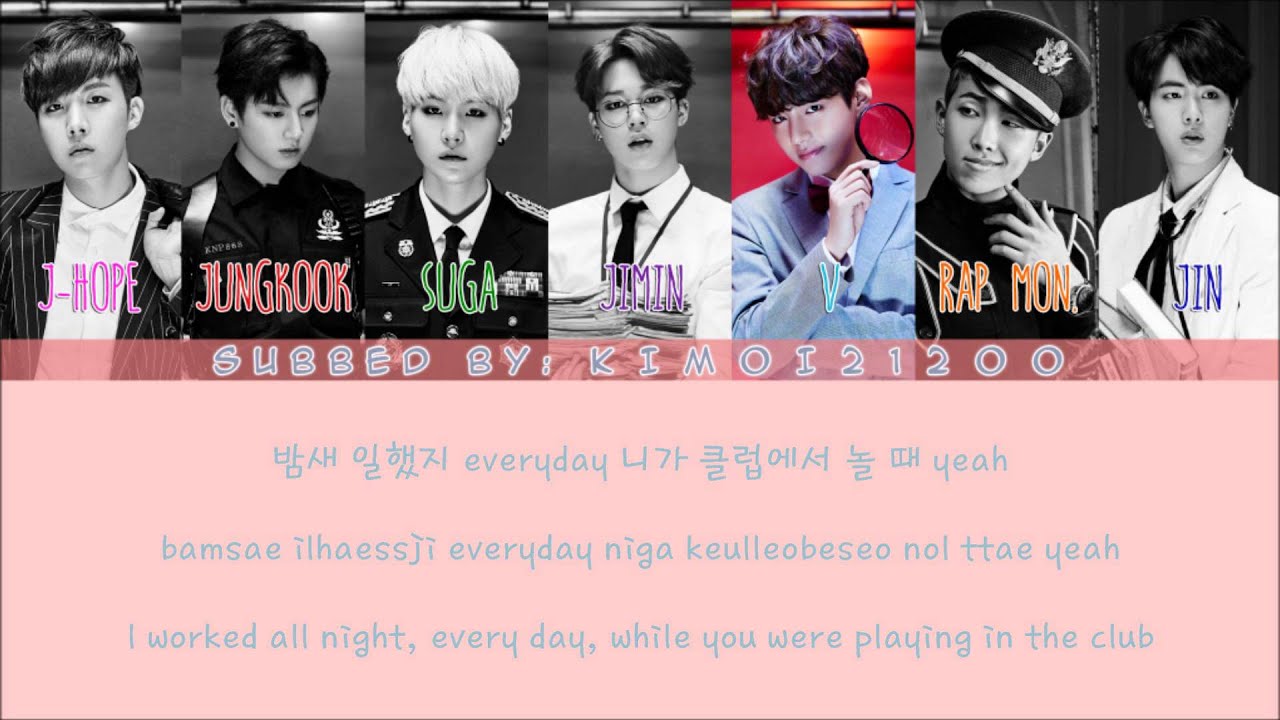 BTS - Sick/Dope (쩔어) [Hangul/Romanization/English] Color & Picture Coded HD