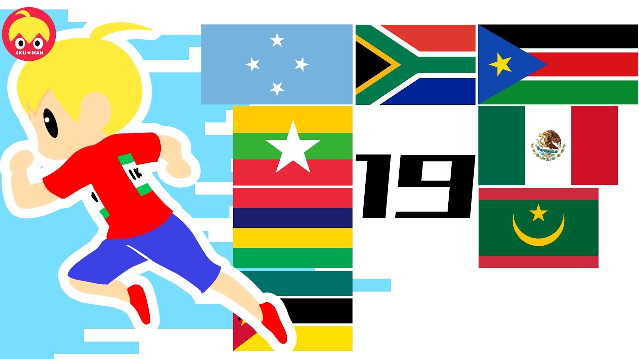 ピタゴラ国旗リレー１９（２０２１年の東京オリンピック開会式入場順を予想）