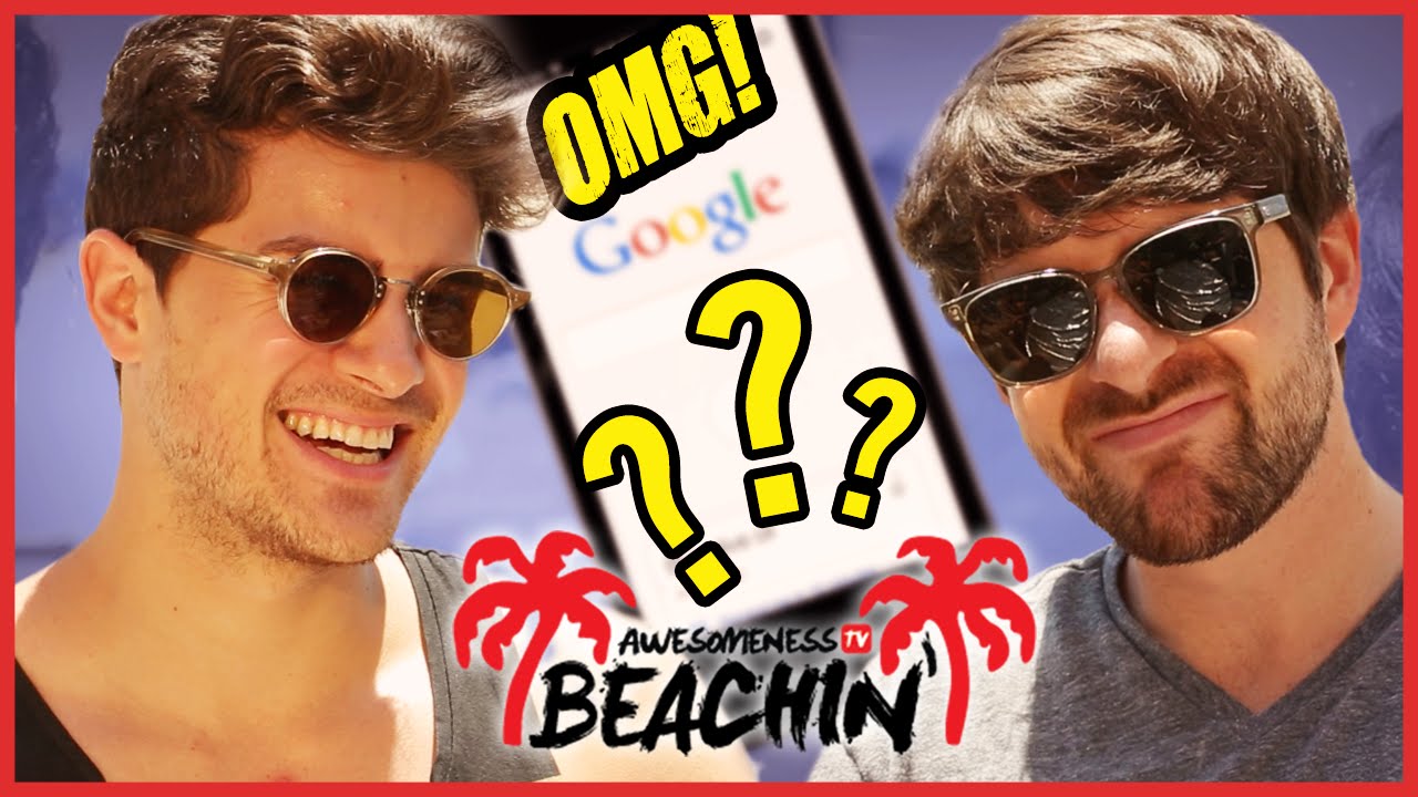 SMOSH GOOGLE THEMSELVES playing GAME OF PHONES! - Beachin’ Ep 7